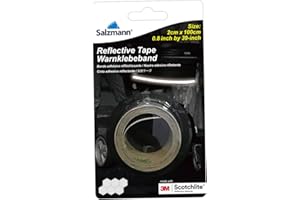 Salzmann 3M Nastro Adesivo Catarifrangente - Nastro Adesivo Riflettente ad Alta visibilità per Biciclette, caschi e Borse - Realizzato con Materiale Riflettente 3M