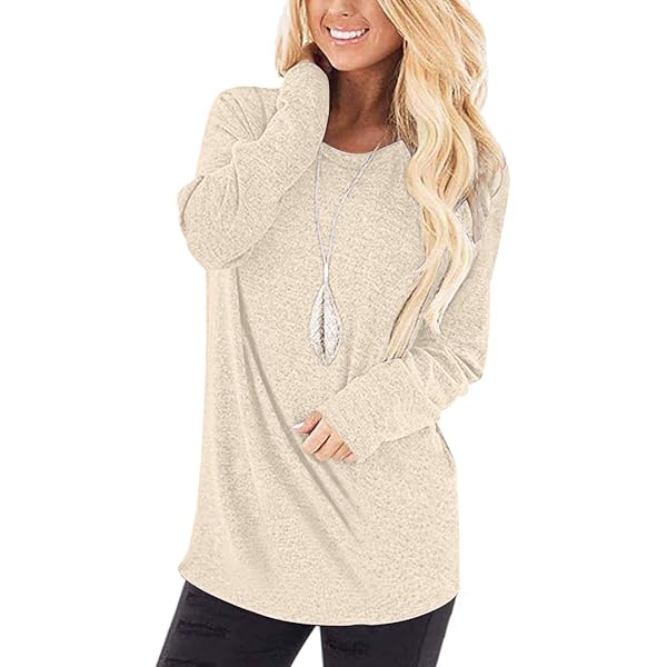 AUSELILY Vrouwen Trui Lange Mouw V-hals Knop Tuniek Tops Henley Blouses Causale Losse(Paars,M