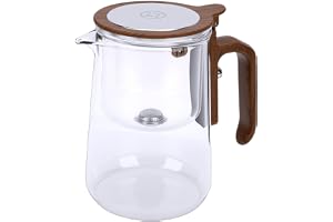 Brrnoo Förtrollande Tekanna i Glas med Infusionsanordning i Rostfritt Stål Vattenseparation Tyngdkraft Självanspänning Tekann