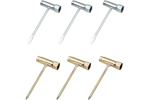 BEELUKY 6 Stück Kettensägenschlüssel,T Schraubenschlüssel 13mm x 19mm,Zündkerzenschlüssel,Motorsägenschlüssel,Kombischlüssel für Bürstenschneider Rasenmäher Motorsägenmäher Mechanische Reparaturen