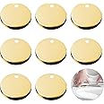 Neikafan 8 PCS Toilet Seat Hinges Cover 60mm Toilet Seats Hinges Fixings Covers Stainless Steel Universal Quick Release Toilet Seat Fixings,Gold,for WC Toilet Blind Holes
