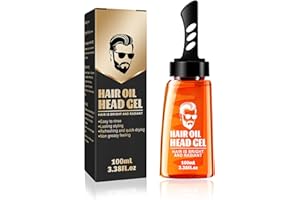Ganbaro Hair Setting Gel with Dip Comb, Gummy Hair Gel Mens, 2-in-1 Men Hair Wax Gel with Comb, Men’s Hair Styling Natural Shine Strong Hold Gel Wax with Strong Firm Hold for Side Part, 100ML