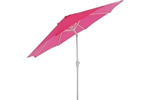 Mendler Nexos Trading N18 - Sombrilla Paraguas para Jardín, Sombrillas Grandes (2,7 m de diámetro, inclinable, poliéster y aluminio, 5 kg), color rosa