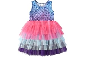 VIKITA Robe de Fille Sirène Princesse Éclat de Couleur Tulle Tutu Vêtements Enfant