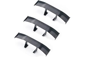 acdokuk 3 Pack Car Mini Spoiler Wing, Universal Auto ABS Rear Spoiler Wing Decoration, Vacuum Cleaner Wing Texture Decoration, Without Perforation Car Tail Decoration, Black, 6.7inch