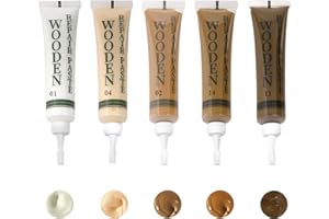 JCSJK 5pcs Kit Reparation Parquet, Kit de Réparation pour Meubles en Bois Blanc, Gris, Blanc clair Garniture de Réparation Meubles en Bois pour Rayures, Fissures, Trous, Taches (Brown)