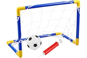 QUICKDRAW Mini Football Goal Set for Kids - Junior Football Goal with Net, Ball and Pump - Ideal for Garden and Indoor Play - Soccer Training for Toddlers Boys and Girls Age 3+