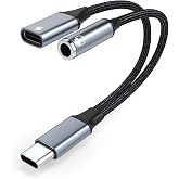 USB C to 3.5mm Jack Adapter, 2 in 1 Headphone and PD Fast Charging, Type C to 3.5mm Jack Adapter and 60W Quick Charge Splitte