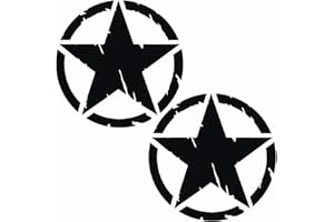 Pimastickerslab Kit Adesivi 4x4 off Road Stella Militare US Army Scegli Colore e Misura -cod. 1653- (070 Nero, Diametro 5 CM)
