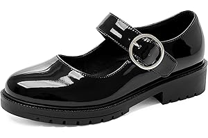 Bviennic Bout Rond Mary Jane Femmes Bride Cheville Escarpins