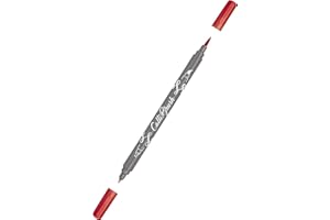 ONLINE Calli.Brush Pen z podwójną końcówką, końcówka pędzla i kaligrafii, pisaki w różnych kolorach, kolorowe pisaki do kaligrafii, akwareli, kolor: czerwony