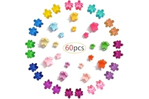 CAILIYA Pinza de Pelo,Pequeñas Pinzas para el Cabello en Forma de Estrella y Flor,Mini Clips de Pelo Niña,Pinza para el cabello en Colores Surtidos,Accesorios para el Cabello para Mujeres y Niñas (60 Piezas)