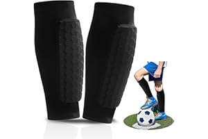 ZAHRVIA Parastinchi Calcio Bambino con Imbottitura a Nido d'Ape, Protezione Antiurto & Design Integrato, Traspirante & Fascia Antiscivolo, Parastinchi professionali antiurto