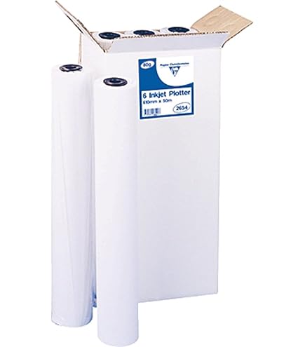 4 Rouleaux Papier Traceur Blanc 61cm X 50m - 80 G/m² Pour Impressions Couleur