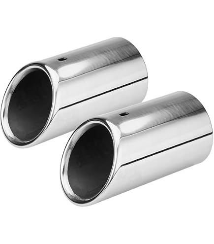 Keenso Terminali Di Scarico Auto In Acciaio Inox (1 Paio) - Punte Marmitte Universali 67mm Di Diametro Per Un Look Sportivo
