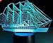 Produktbild LUCKY GODDESS 3D colorful Nacht Licht Segelboot Fashion Geburtstag Lampe Lampen Fernbedienung Lampe