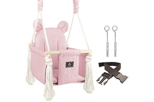 NATILU® Columpio Infantil Miss Bear | Columpio de Madera para niños | Columpio de Oso producido en la Unión Europea