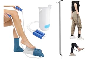 Kekoy Kit Infila Calze per Anziani, 2 Pezzi Aiuti per Indossare Calze, Scarpe, Abbigliamento, Strumenti per Anziani, Gravide e Persone con Mobilità Ridotta(Blu)