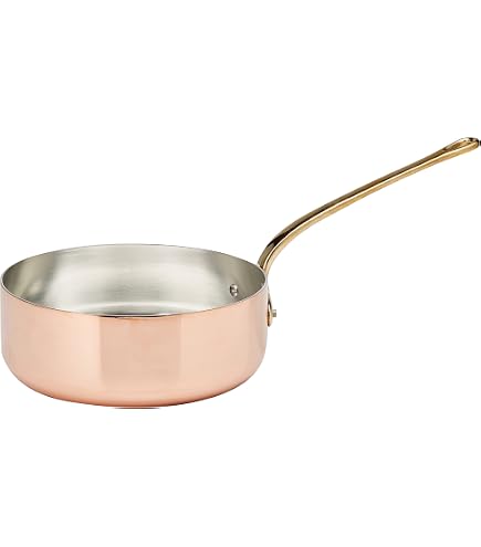 Pentole Agnelli ALCU104PI20 Casseruola Alta in Rame con 2 Maniglie inox