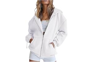 Pdakieyxnd Sweatjacke Damen Oversize Sommer Sweatshirt Jacke Mit Kapuze - Baumwoll Zipper Hoodie Kapuzenjacke Langarm Sweatshirt Sport Style Casual Kapuzenpullover Mit Reißverschluss