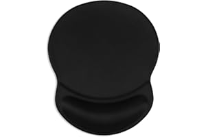 ITNRSIIET Mouse Pad, Ergonomic Mouse Pad with Gel Wrist Rest Support, Gaming Mouse Pad with Lycra Cloth, Non-Slip PU Base for Computer, Laptop, PC, Home, Office & Travel, Black