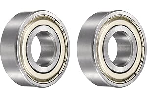sourcing map 2pcs 6203ZZ Bearing 17x40x12mm, Chrome Steel Double Shielded Precision Bearing, Lubricated Deep Groove Ball Bearings, P6 (ABEC 3)