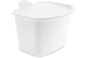 Koziol BIBO ORGANIC Biomülleimer Küche 3L (cotton white), Komposteimer mit Deckel, Bio Mülleimer für die Küche, geruchsdicht & abwaschbar, Klappdeckel abnehmbar, klein & spülmaschinenfest