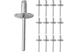 HOAAIGO 50 Pièces Rivets Aveugles Rivet Pop Aveugle à Tête Bombée en Aluminium Rivets Aveugles en Aluminium avec Grande Bride, pour Tôle, Travail du Bois, Industriel (4,8 * 13 * 16mm)