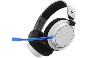 Skullcandy SLYR Pro Wireless Cuffie da Gioco Over-Ear Multipiattaforma con Trasmettitore USB-A a Latenza Ultra Bassa, Compatibili con Playstation, Xbox, PC e Nintendo Switch - White/Blue