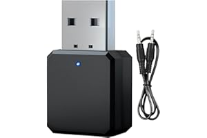 MYGLOAR Nuovo ricevitore Bluetooth USB per auto 2025 5.1 con AUX da 3,5 mm, interfaccia USB Plug and Play, microfono integrato, doppia connessione per auto/PC/TV/altoparlanti cablati