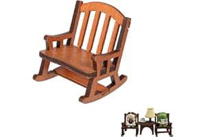 YUWJOOWEE 1:12 Puppenhaus Modell Stühle Mini Holz Schaukelstühle Puppenmöbel Sessel Dekorative Möbel Mini Holzstuhl Spielzeug Stuhl Holzstühle Layout Ornament Sitzen Modell Schaukelstuhl Dekoration Versorgung