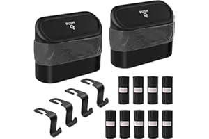 Wantli 2 Stück Mülleimer Auto mit 135 Stück Müllsäcke, Automülleinmer, Mülleimer Klein, Multifunktional Automülleinmer Mit Deckel, Hängende Aufbewahrungsbox, Accessoires, für Autos Büro Vordersitz