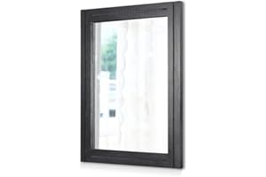 AAZZKANG Rustic Mirrors for Wall Black Rectangle Wood Framed Mirror Decorative Wall Mirror for Bedroom Living Room