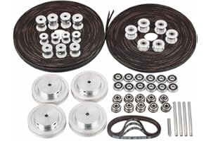 HoCenWay 1 zestaw Corexy Motion Parts GT2 LL-2GT RF otwarty pasek 2GT 16T 20T 80T koło pasowe 188 mm łożyska wału pasowego F695-2RS 625 2RS kompatybilne z Voron V2.4 Gates Belt Drukarka 3D (wersja 300 mm)