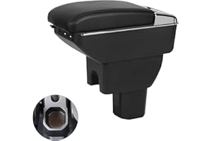 ZWPARTS Voiture Accoudoir pour 2017-2023 Suzuki Ignis, Accoudoir Double Couche avec 7 Ports de Charge USB en Cuir PU Noir Console Centrale Boîte de Rangement Accoudoir Automobile