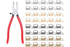 CJBIN Cierres para Pulseras, 40PCS 25MM Cierre Langosta Cierre de Cadena de Acero Inoxidable y 1 llavero de Alicates, Enganches para Pulseras para Hacer Cordones de Bricolaje