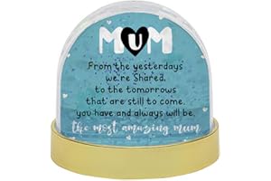 GETAGIFT The Most Amazing Mum, Birthday/Thank You Gifts for Her/Mum from Daughter Son, Mother's Day Present Snow Globe Dome Glitter Shaker. (Gold)