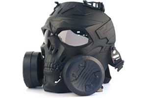 WISEONUS Máscara táctica para Airsoft y Paintball protección de los Ojos Pistola BB CS Juego mecánico con filtros ficticios Doble Ventilador Turbo