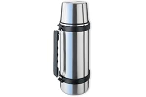 LITEXPRESS Isosteel VA-9553Q Thermos in Acciaio Inox 1,0 L con Sistema Quickstop, Manico e Bicchiere
