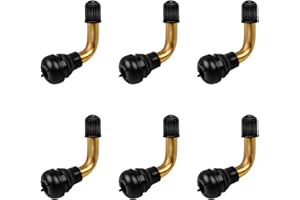 TIANLIN Válvulas sin Cámara para Motocicletas, 6 Piezas 90 Grados Extensiones de Válvulas, Valvula Rueda Coche, Sellado Duradero y Bueno, Adecuadas para Motocicletas, Vehículos Eléctricos, Scooters