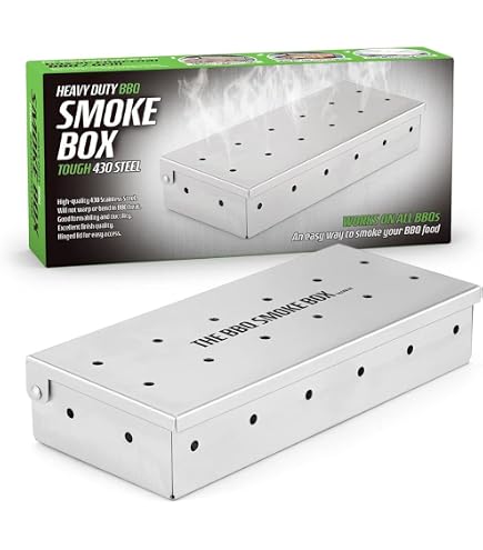 MEMOFYND Boîte à Fumage Rectangulaire En Acier Inoxydable - Accessoire Barbecue Indispensable