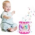 Baby Toys 6 12 18 Months Unicorn Carousel Rotating Projector Light Up Toys with Music, Early Learning Musical Toys for 1 2 Year Old Girls Boys, Educational Toy Birthday Gifts Present 4.5in(Pink)