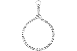 HAPPY HACHI Collar Perros Cadena Consistente, Collar Perro Hierro Metal para Perro Adiestramiento Mediano Grande (S-3.0mm×55cm)