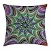 Produktbild HiExotic Kissenbezug Handmade Fractal Pillow case Psychedelic Tentacles Converging into Flower Form Infinity Spinning Focus Design 18 X 18 in,Eco-Friendly