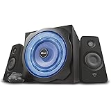 Trust GXT 628 2.1 Lautsprechersystem mit Subwoofer und LED-Beleuchtung, 120 Watt, schwarz