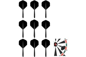 LILIKAI 9Pcs Ailette Flechette,ailettes pointe,Vols d'arbre Transparents Intégrés,Forme Standard,Tiges de Fléchettes Intégrée Accessoires Standard,plastique Accessoire Intégrées,pour Barils de Diamètre Fileté