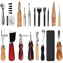 Lederen Craft Tools, Wit Staal 2/5/10 Punch Prong Tool Set, Vetersteken Stitching Beitel Set voor Lederen Ambachten, Perforator Tool Set(3.38mm