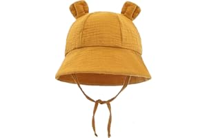 LIUPUUDLY Bambino Cappello da Sole Carino Berretto in Cotone Protezione Solare Cappellino Berretto da Pescatore da Spiaggia Bucket Hat