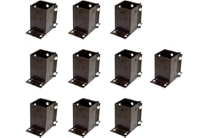 10 x Fence Post Holder 75mm posts Support Flush Fit Shoe Anchor Clamp Grip Brown for 75mm x 75mm posts (3") Eliza Tinsley Swiftpost, Pack of 10