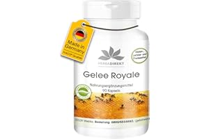 ‎HERBA DIREKT Gelée Royale Extrakt 500mg - 90 Kapseln, 4-fach konzentriert aus 2000mg Gelée Royale - Royal Jelly - hochdosiert | HERBADIREKT by Warnke Vitalstoffe - Deutsche Apothekenqualität
